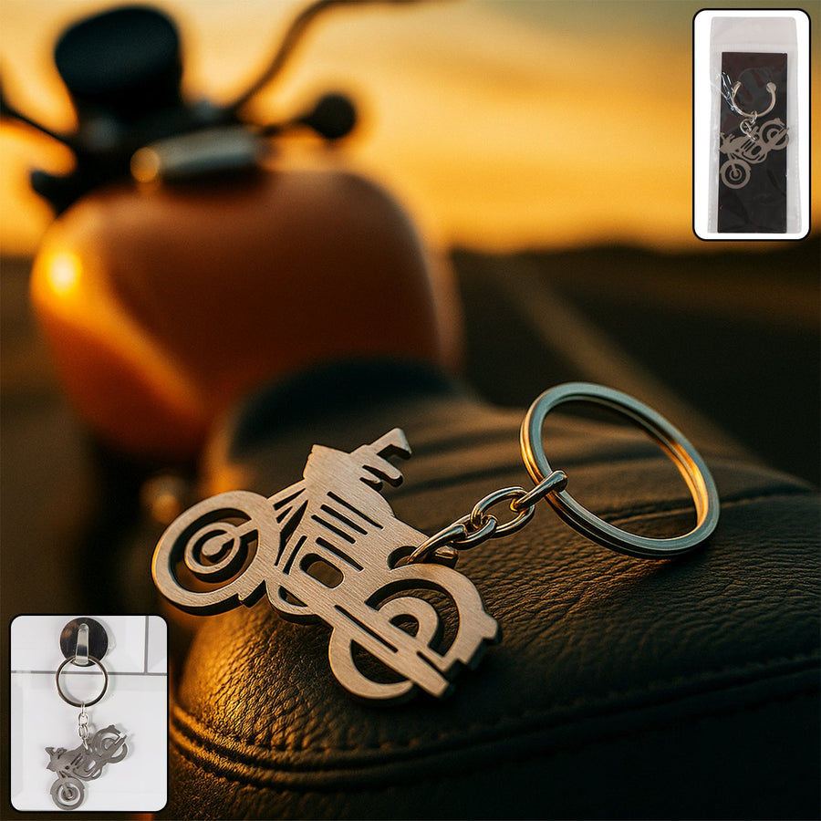 Motorcycle Keychain – Durable Metal Silhouette for Indian Riders