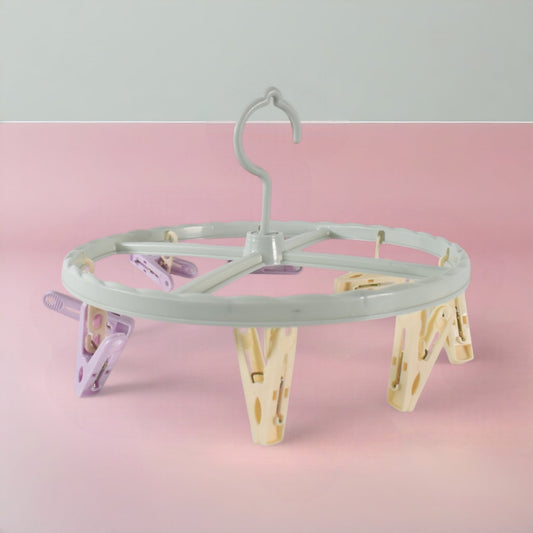 Clothespin rack laundry drying rack with 8 clips holding small clothes