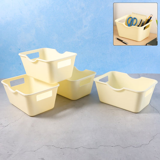 Multi-purpose storage basket organizer with handles on kitchen counter