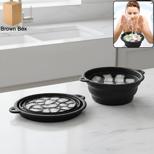 Portable foldable silicone ice facial bowl for skin care
