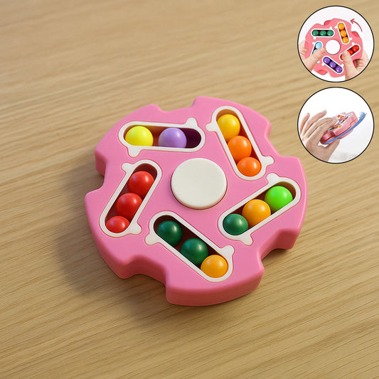 Fidget Magic Cube Spinner Toy showing the multi-track sliding bead puzzle for stress relief and focus.