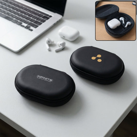 Portable wireless earphone travel case with hard shell protection