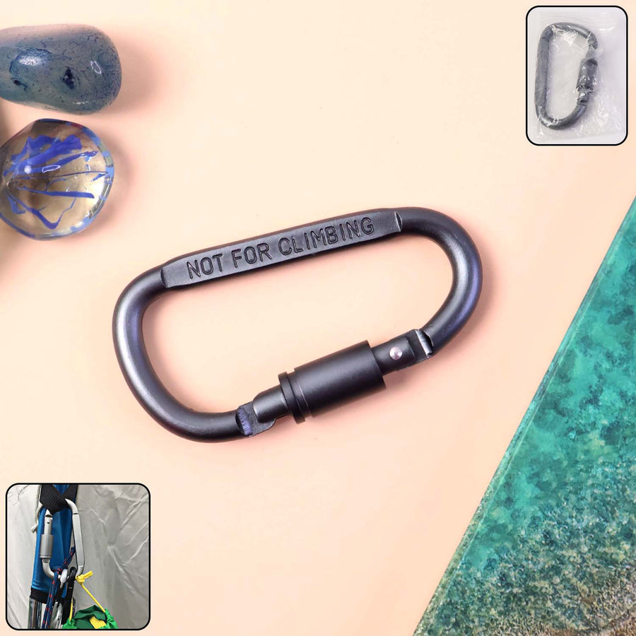 Metal Carabiner Hook with Screw Lock – Secure Heavy-Duty Utility