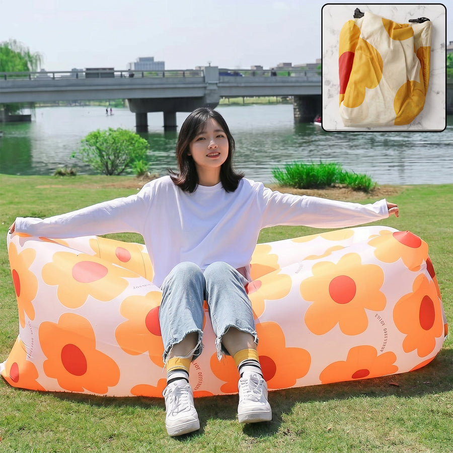 Inflatable Lounger Ð Portable Floral Print Outdoor Couch