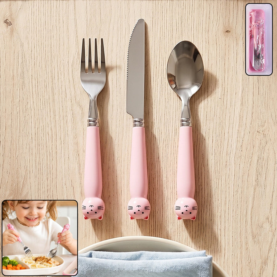 Kids Stainless Steel Cutlery Set Ð Safe, Durable & Portable