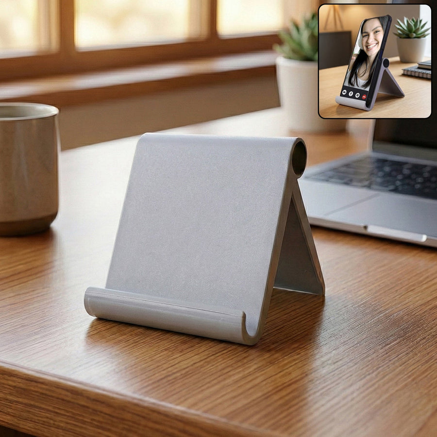 Mobile Stand – Foldable Plastic Desktop Holder for Hands-Free Use