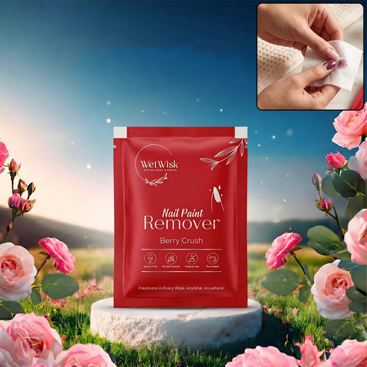 Wetwisk nail paint remover wet wipe in a single pack