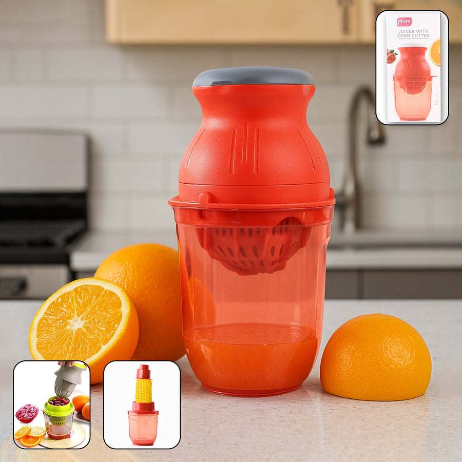 Manual Juicer with Corn Cutter – 800ml Compact Kitchen Tool