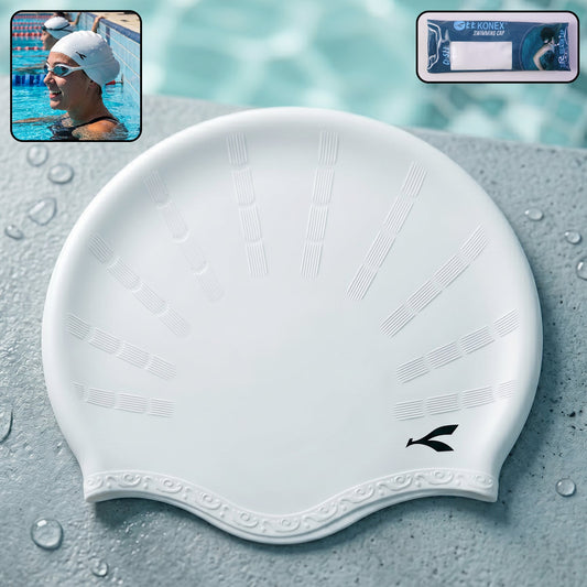 Silicone swimming cap for waterproof protection