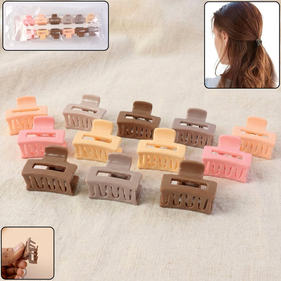 Mini Hair Claw Clips Set – Durable & Stylish 12 Pc