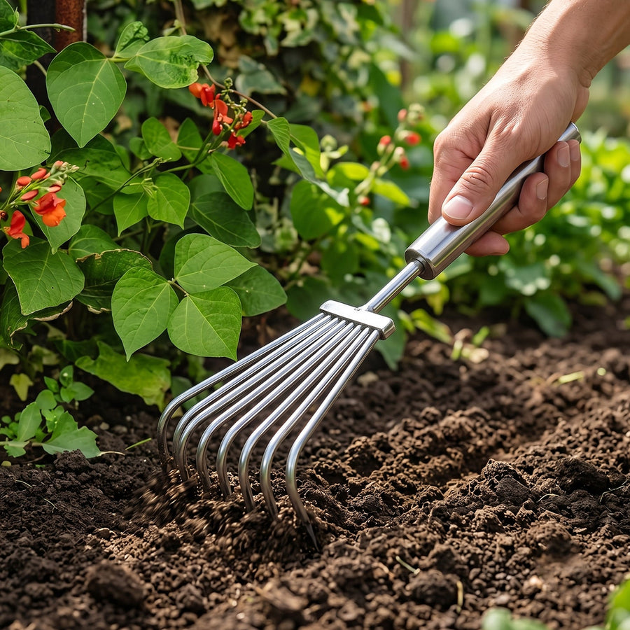 Stainless Steel Garden Rake Ð Durable & Rust-Resistant Tool for Easy Gardening