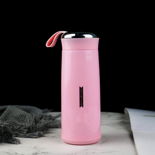 400ml pink glass water bottle for hot and cold drinks