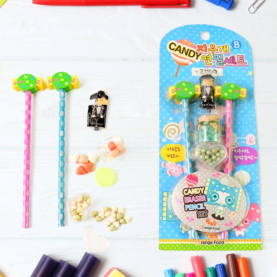 Fun Candy Design Pencil Set with Accessories (1 Set )