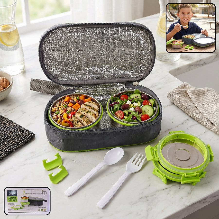 Stainless Steel Lunch Box Set Ð Durable & Leakproof with Carry Bag